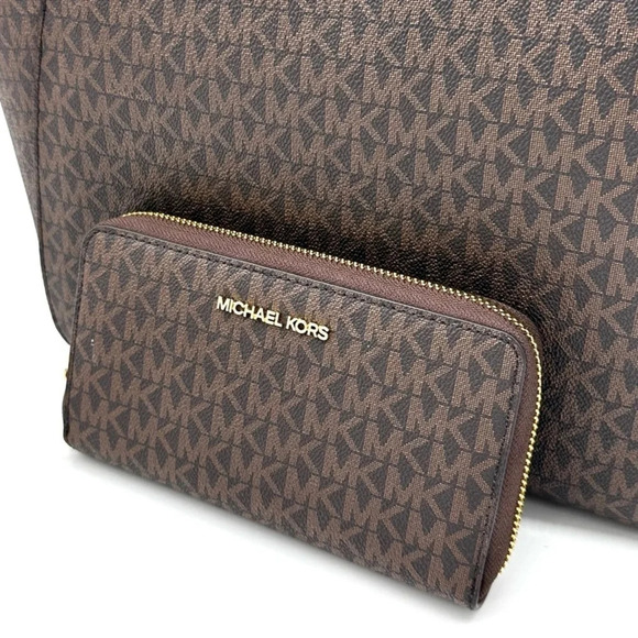 Michael Kors Large Jet Set Travel Chain Shoulder Bag & Flat Phone Case Wallet - Picture 12 of 14